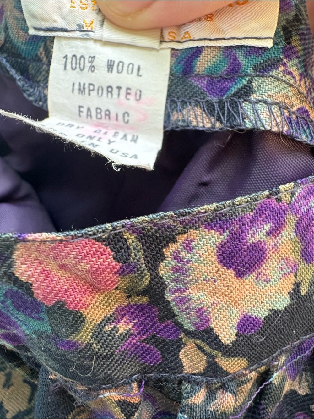 Brooks Brothers vintage Wool Floral Skirt Size 14 Made in USA - Picture 8 of 9